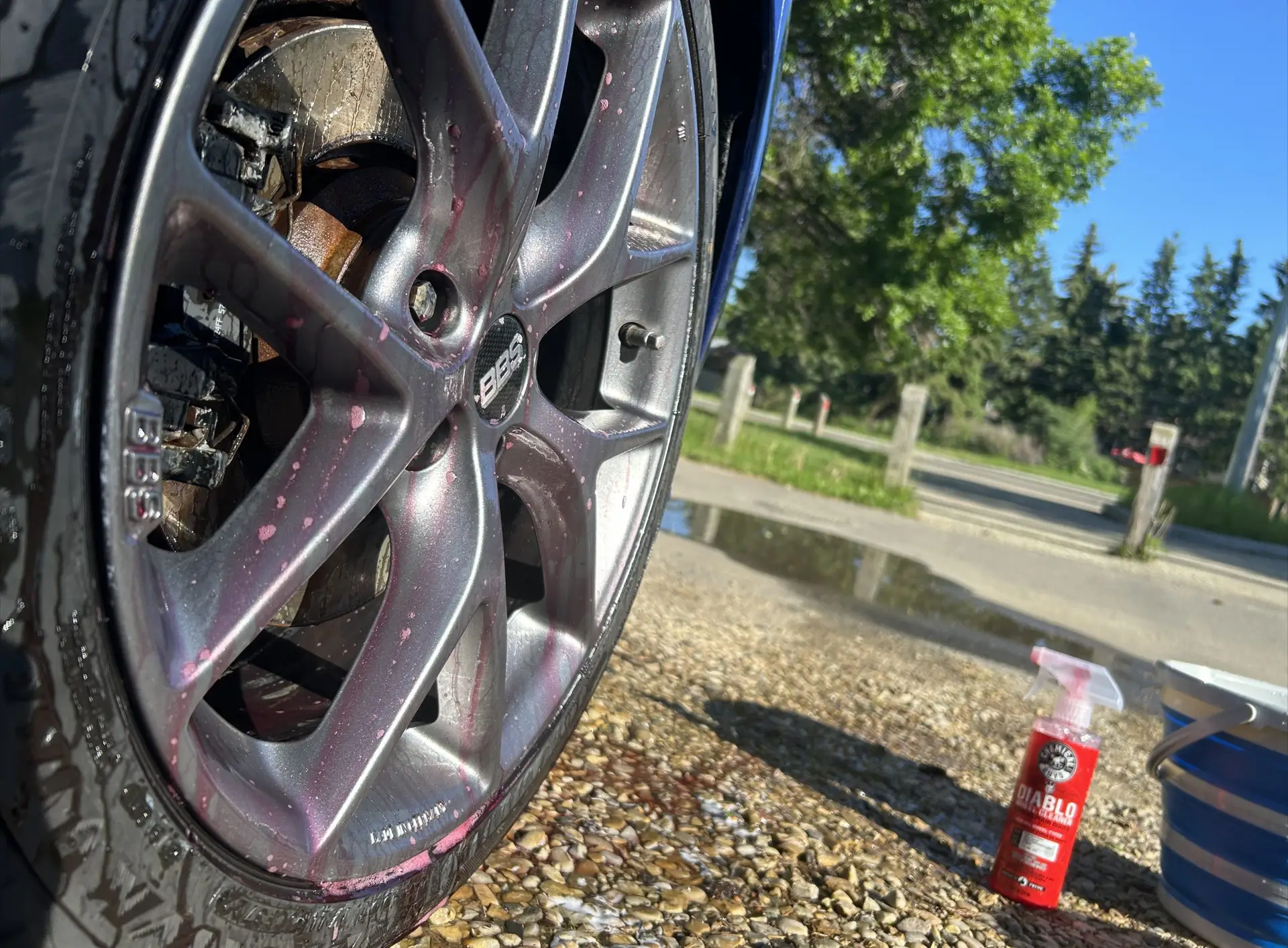 Aftermarket wheel being treated